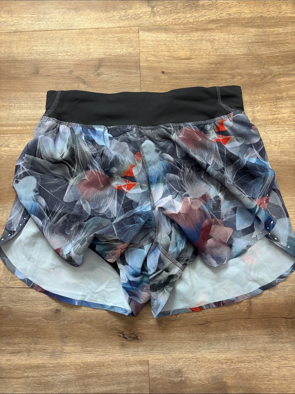 lululemon athletica Black Floral Print Running Shorts